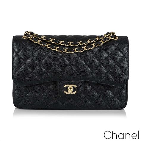 chanel black classic jumbo double flap bag|Chanel double flap jumbo size.